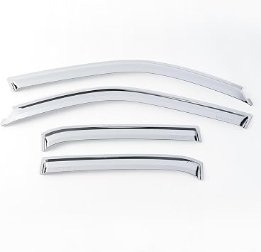 Putco Element Chrome Window Deflectors Fits Chevy Silverado/GMC Sierra 2014-2019 Double Cab - Set of 4 - in Channel Install