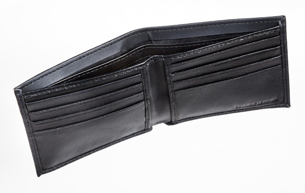 Team Sports America NCAA LSU Tigers Black Wallet | Bi-Fold | Officially Licensed Stamped Logo | Made of Leather | Money and Card Organizer | Gift Box Included