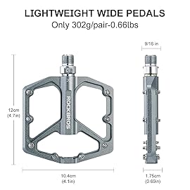 ROCKBROS Mountain Bike Pedals MTB Pedals Bicycle Flat Pedals Aluminum 9/16 Sealed Bearing Lightweight Platform for Road Mountain BMX MTB Bike