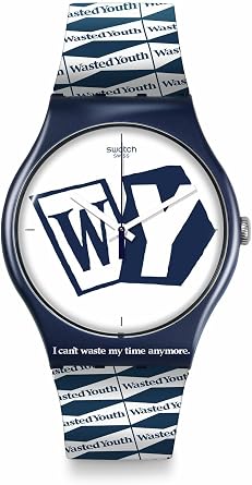 Swatch New Gent Biosourced Unisex Watch Casual Polymer Blue Quartz Waterproof Wasted Youth By Verdy