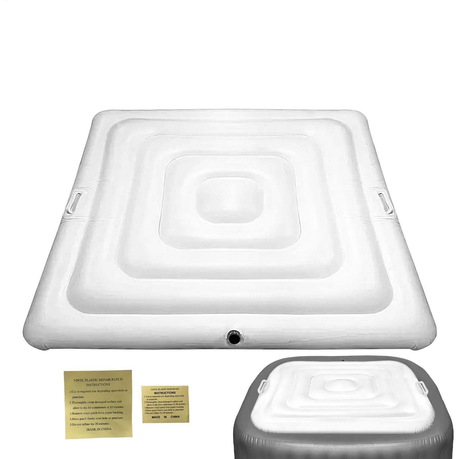 Tapa Cojín Cortaviento Impermeable Anti-UV | Aislante Térmica Cuadrada Plegable Con Asa Inflable Resistente Al Polvo Y Lluvia Para Hogar, Piscina, Jardín