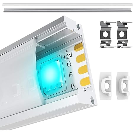 Led Aluminum Profile,Jirvyuk 6 Pack 1m/3.3ft U-Shape Led Channel, Led ...