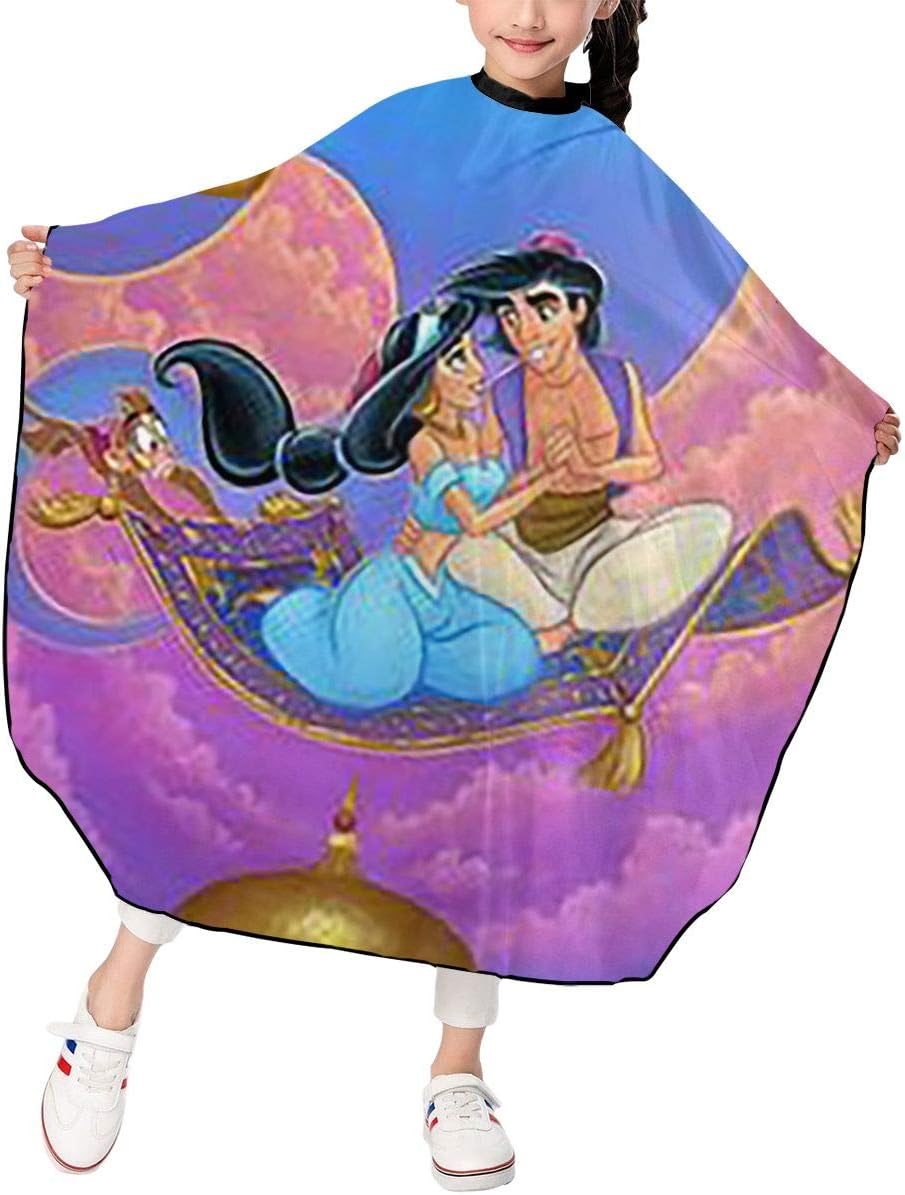 Xzcxyadd Aladdin Lamp Princess and Prince Children Barber Salon Cape for Kid Styling Hair Cut Hairdresser Profession Barbershop Supplies Bib 3947 in