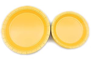 Oojami Yellow Paper Plates for Parties