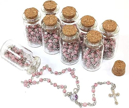 Miniatura 1 de Rosario de comunión en tarro de botella de vidrio, Recuerdos de bautizo, quinceañera, recuerdos de bautizo, recuerdos para primera, comunión, niña,