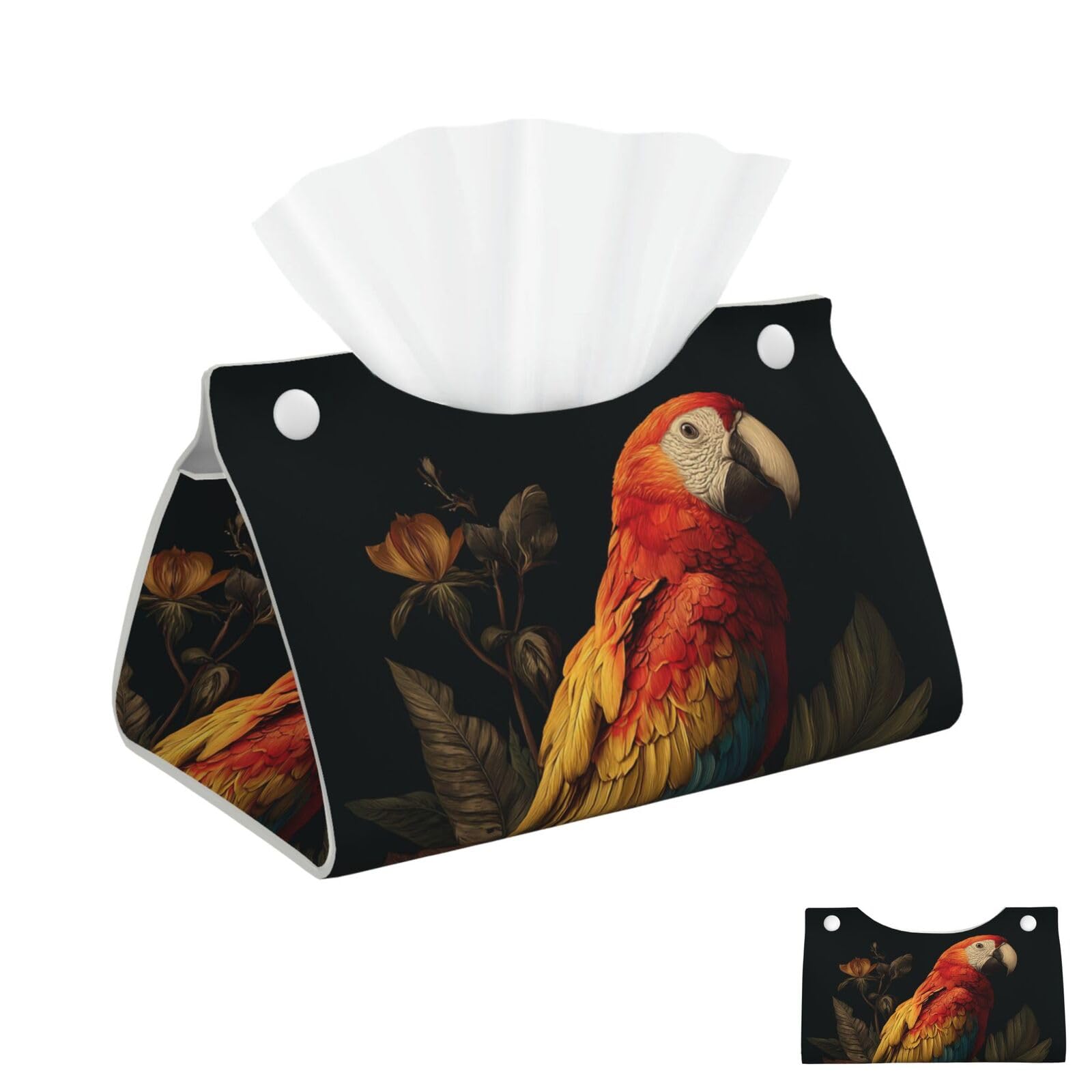 Tropical Parrot Tissue Box Cover Square Cube Boxes