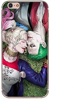 حافظة هارلي كوين اند ذا جوكر من السيليكون والبولي يوريثين الحراري الناعم لهاتف ابل ايفون 6 بلس، متعدد الالوان