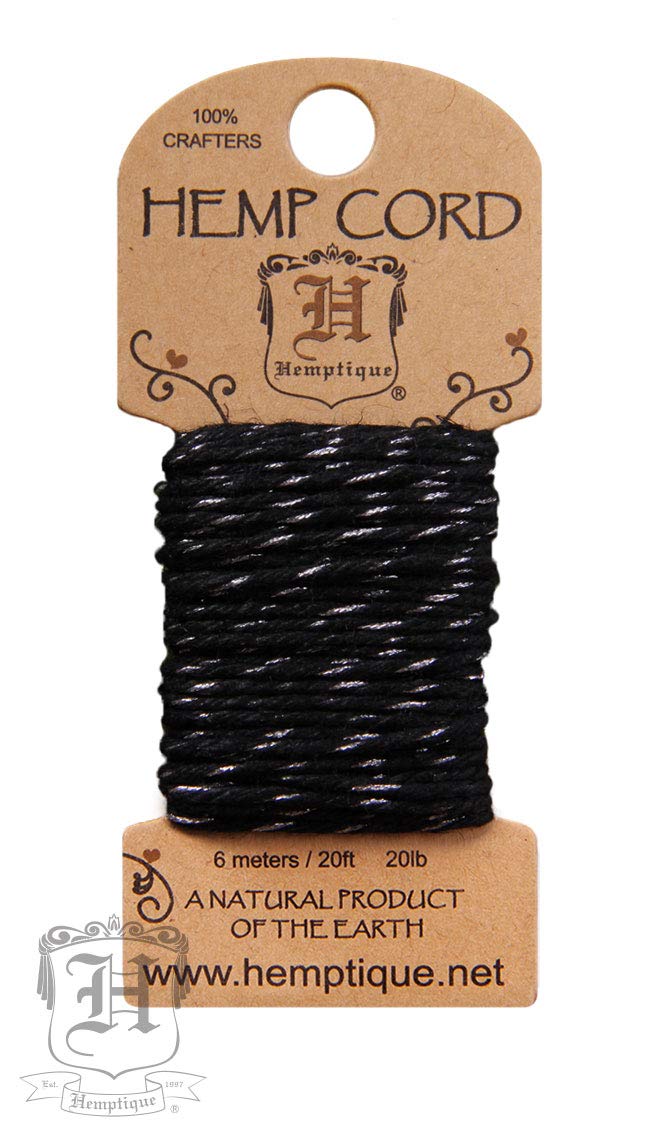 Hemptique HMC20MBS-5PK #20 Hemp Mini Card-5pk, Metallic Silver/Black