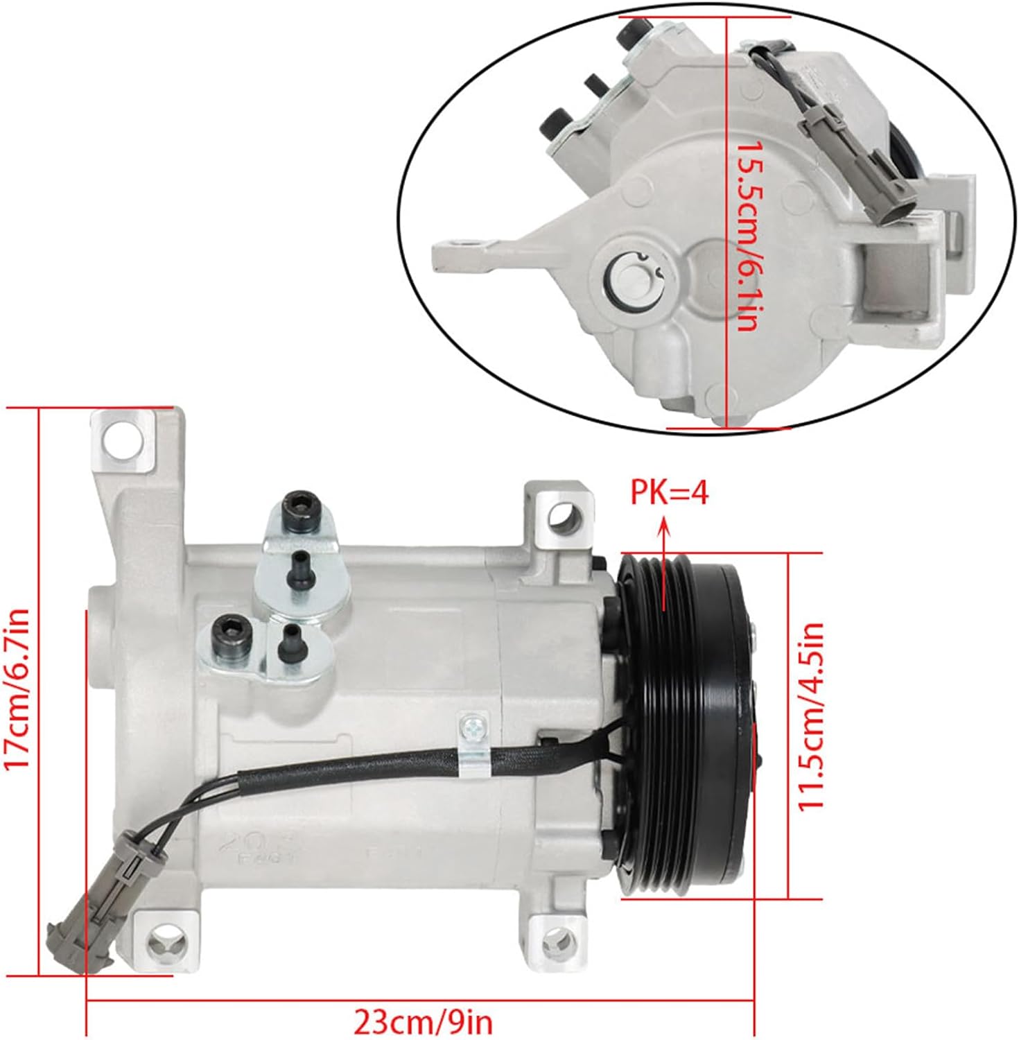 labwork AC Air Conditioning Compressor with Clutch Replacement for Escalade Tahoe Suburban Replacement for GMC Yukon 6.2L 6.0L 5.0L CO 29002DC