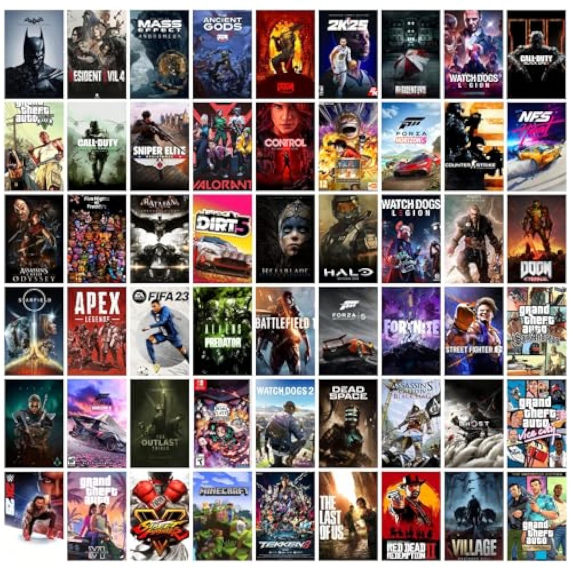 Pack of 54 Gaming Aesthetic Wall Collage Kit Posters