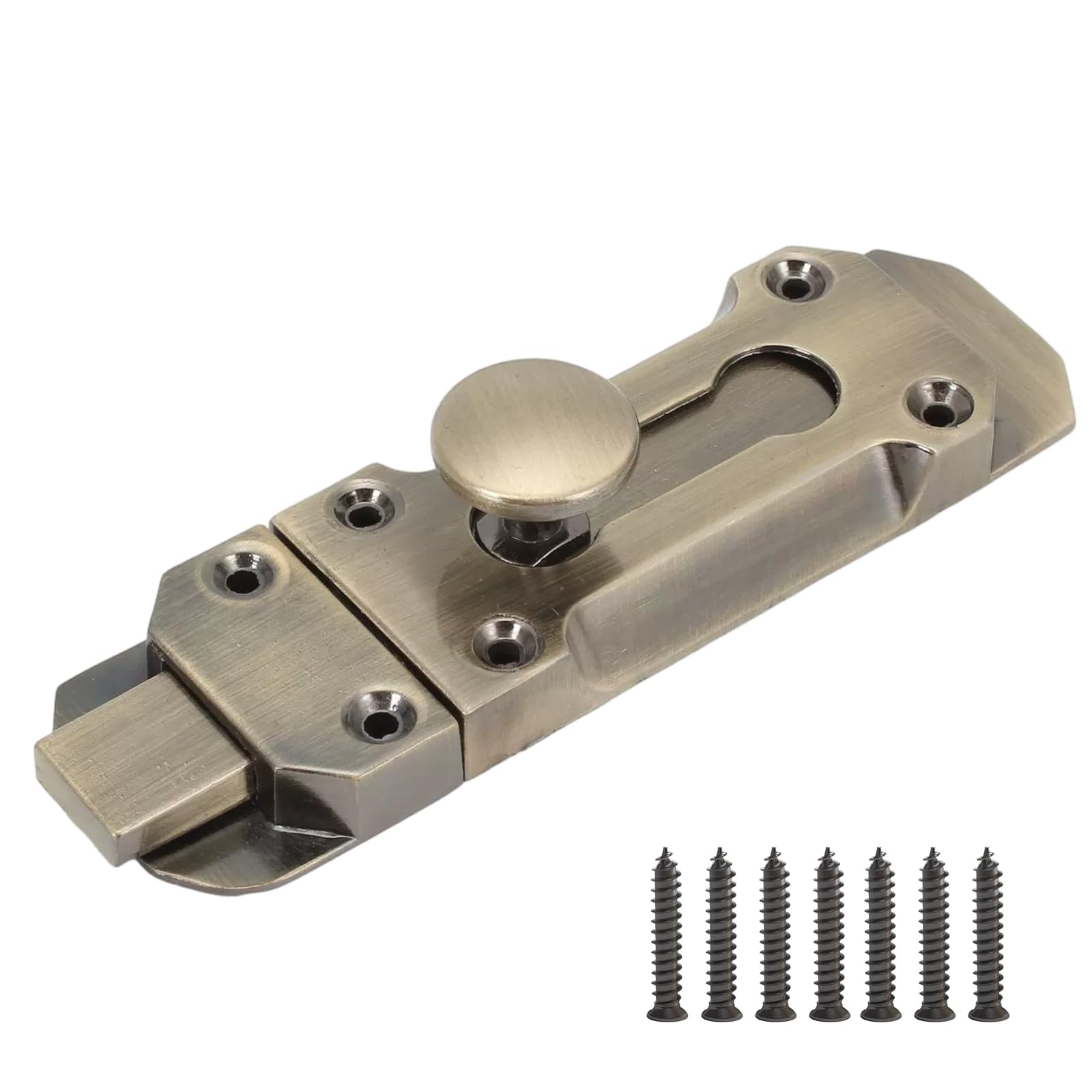 Kaslcwa Bronze Tone 3 Inch Antique Bronze Door Bolt Lock, Barrel Slide Door Bolts, Antique Zinc Alloy Doors Latch With Screws For Bedroom, Bathroom, Gate And Shed,