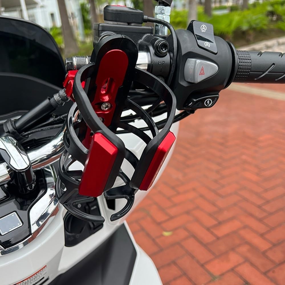 for Yama&ha Xmax 125 250 300 400 2018-2022 Motorcycle Beverage Water Bottle Cage Drink Coffee Cup Holder Wate Drink Cup Holder CNC Accessories Drink Holder(Red)