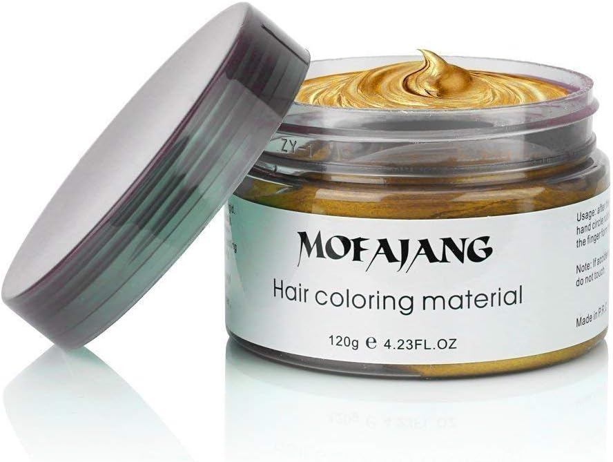 NYKKOLA 2020 Hair Wax Dye Styling Cream Mud, Natural Hairstyle Color Pomade, Washable Temporary Modeling DIY Hair Color Dyes, Party Cosplay (Gold)