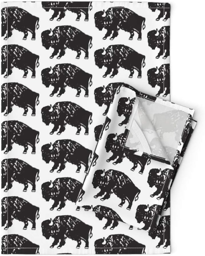 Roostery Tea Towels Bison Buffalo Beauty Products Rustic Western No Boho Animal