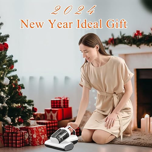 Miniatura 8 de Laymi Aspirador de colchón con luz UV-C, potente aspiradora de cama de mano de 450 W con cepillo de rodillo de alta velocidad, filtro HEPA