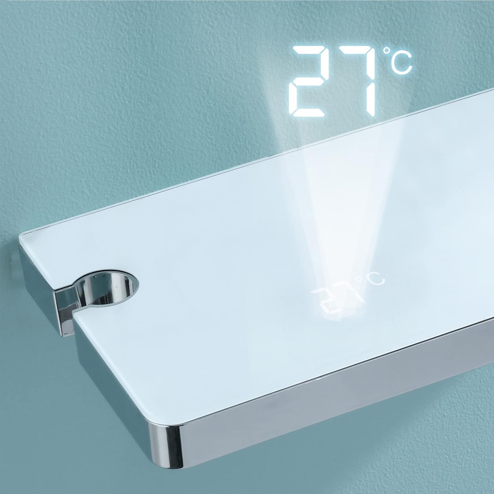 Zestaw baterii prysznicowych z cyfrowym wyświetlaczem temperatury, system prysznicowy, deszczownica z ręcznym strumieniem, zestaw baterii wannowych, ścienne armatury prysznicowe ze strumieniem
