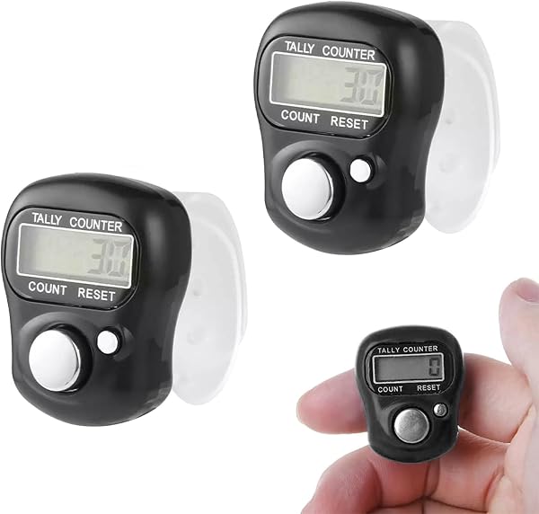 Cerioll Compteur, Compteur Manuel, Compteur Digital, Compteur Numérique, Compteur Electronique, Compteur électronique, Compteur Numeration, Compte-Rangs, Compte Rang Tricot (2PC-Noir) - 1