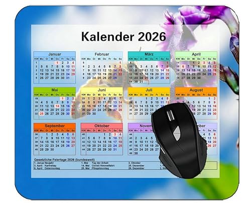 YENDOSTEEN Kalender 2026 Jahr Mauspad Gaming großes Mauspad,Hintergrund-Unebenheiten-Licht Gaming Mauspad,Computer Zubehör Anti-Rutsch Mauspad