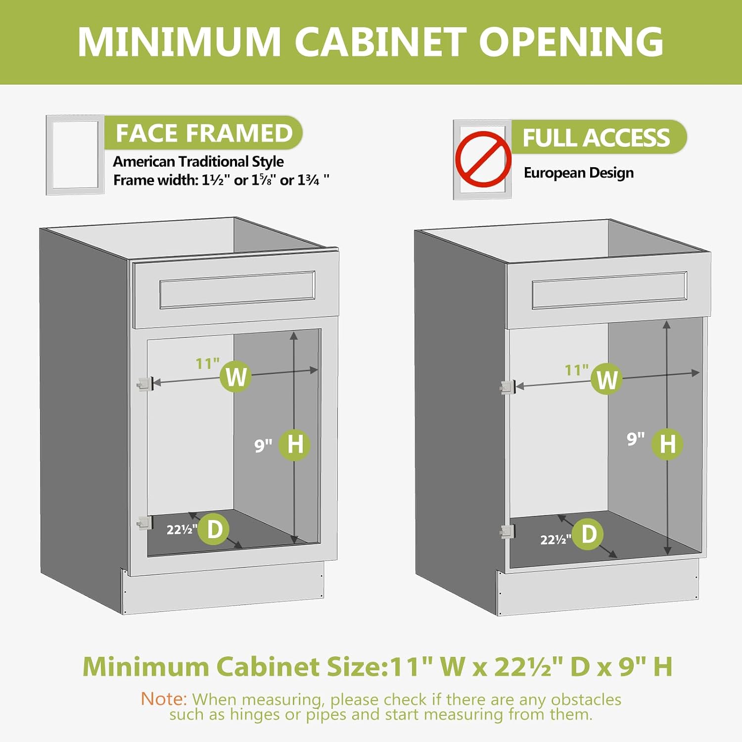 ROOMTEC Pull Out Cabinet Organizer, Slide Out Wood Drawer, Pull Out Drawers for Cabinets, 8" High Pull Out Shelf for Kitchen Cabinet Pantry, 10½" W×21" D