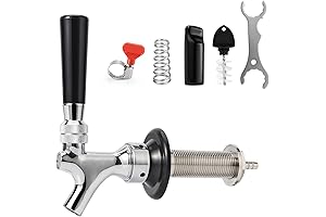 3' Draft Beer Faucet Shank for Kegerator Dispenses 1/4' Beer Line Barb,...