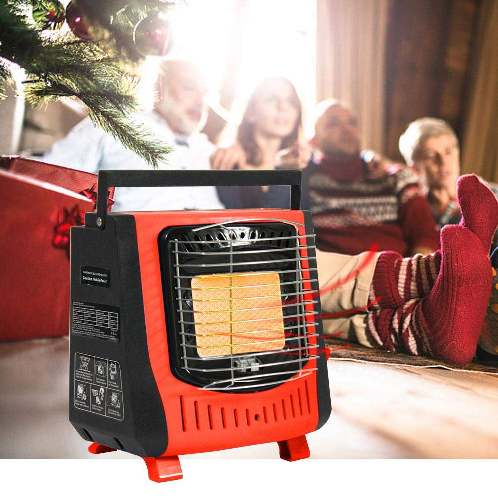 Calentador de propano portátil 2 en 1 5000BTU Estufa de Gas para Acampar al Aire Libre, Encendido electrónico piezoeléctrico, para Pesca en Hielo, mochilero, Senderismo