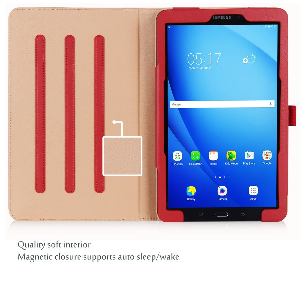 ProCase Hülle Für Samsung Galaxy Tab A 10.1 – Standcover Mit Dokumententasche, Mehreren Neigungswinkeln, Schwarz