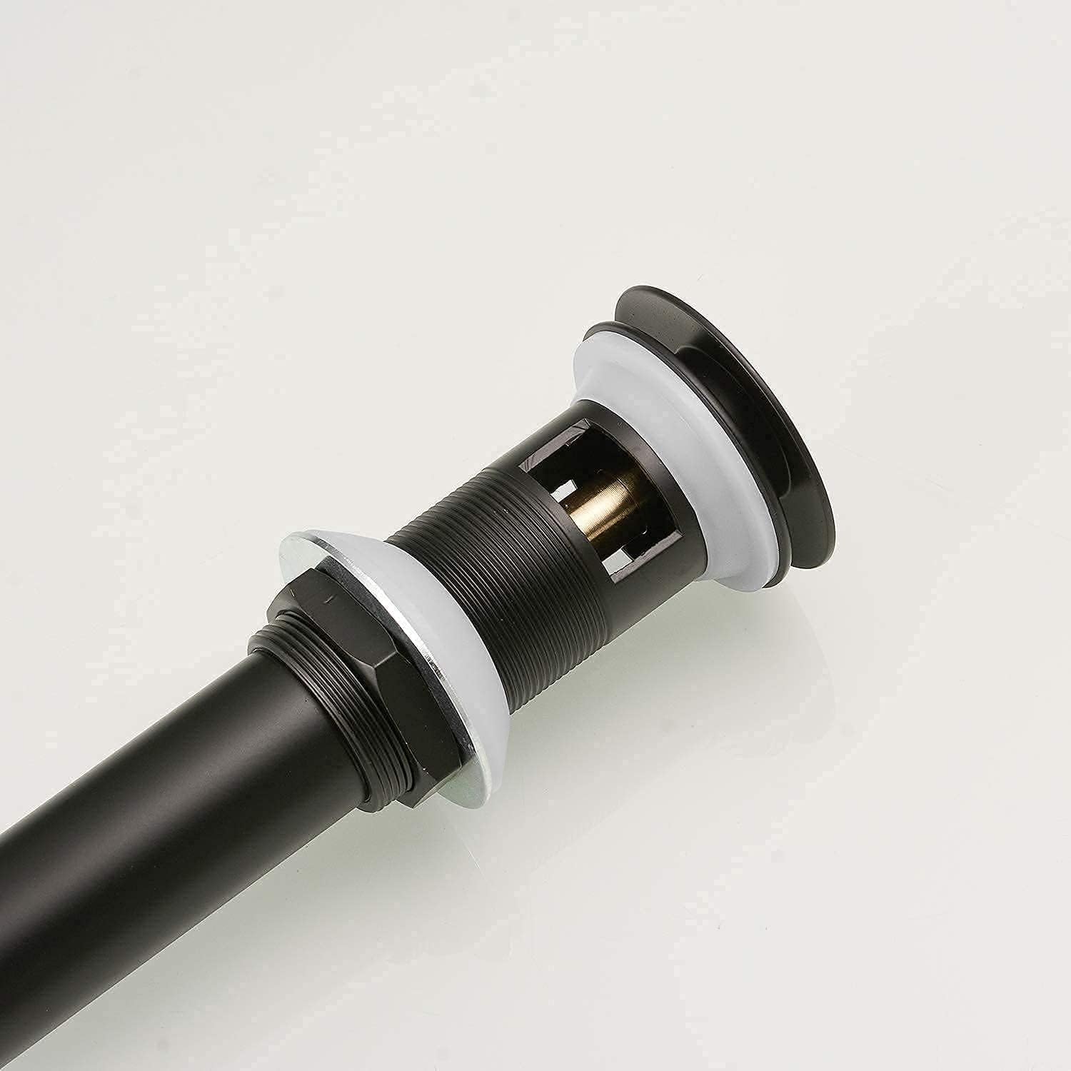 Matte Black Bathroom Faucet Single Hole Single Handle Lavatory Basin Vanity Sink Faucet with Pop Up Drain with Overflow Supply Line