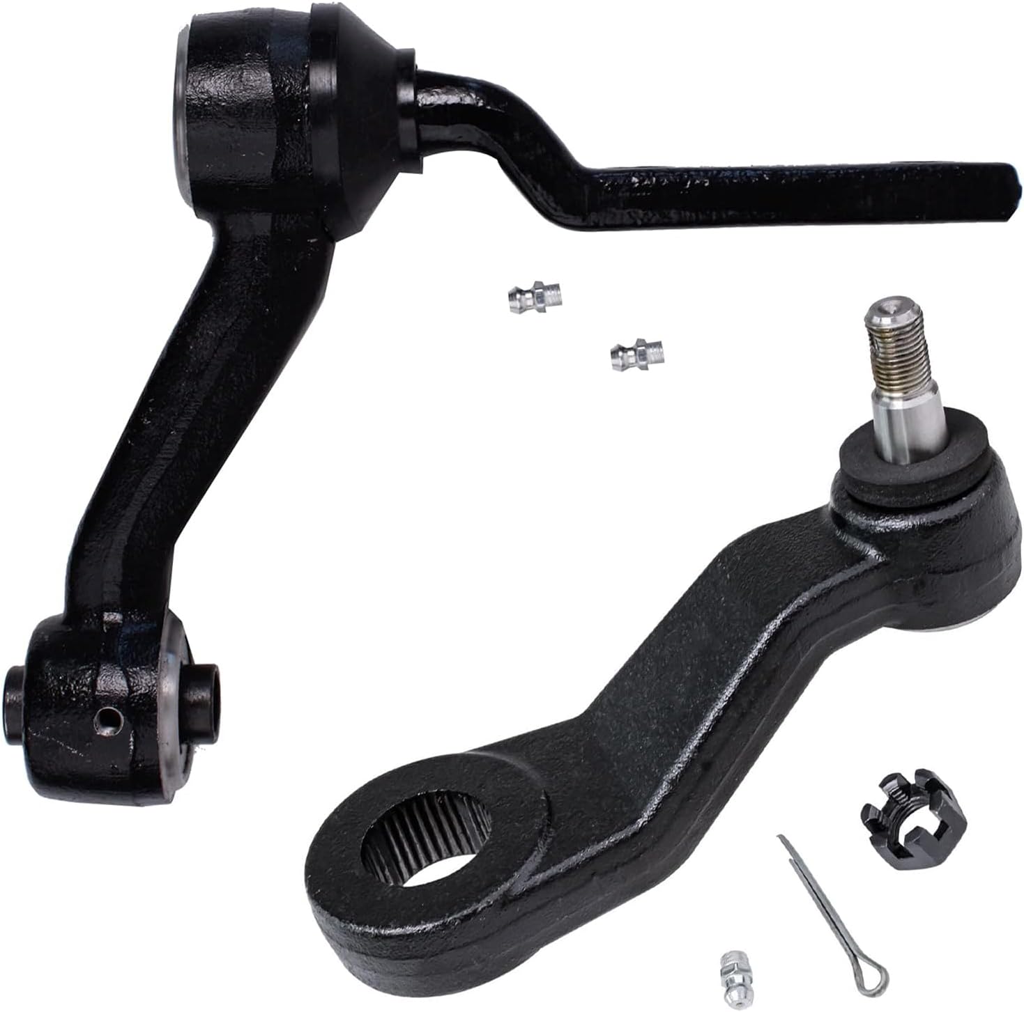 Detroit Axle - 16pc Front End Kit for Crown Victoria Town Car Grand Marquis, 4 Upper Lower Control Arms 2 Adjusting Sleeves 2 Wheel Hubs 4 Tie Rods 2 Sway Bars 2 Pitman and Idler Arm Replacement