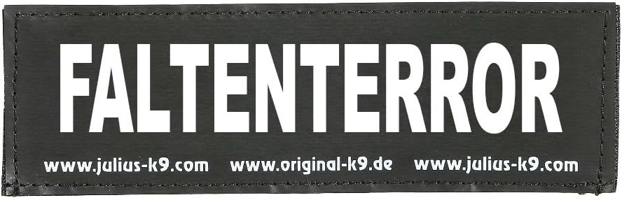 Julius-K9, 162LR-G-31857, Original Interchangeable Patches, Size: Large, Black Label with White Fluorescent Text, 1 Pair, Cool Man