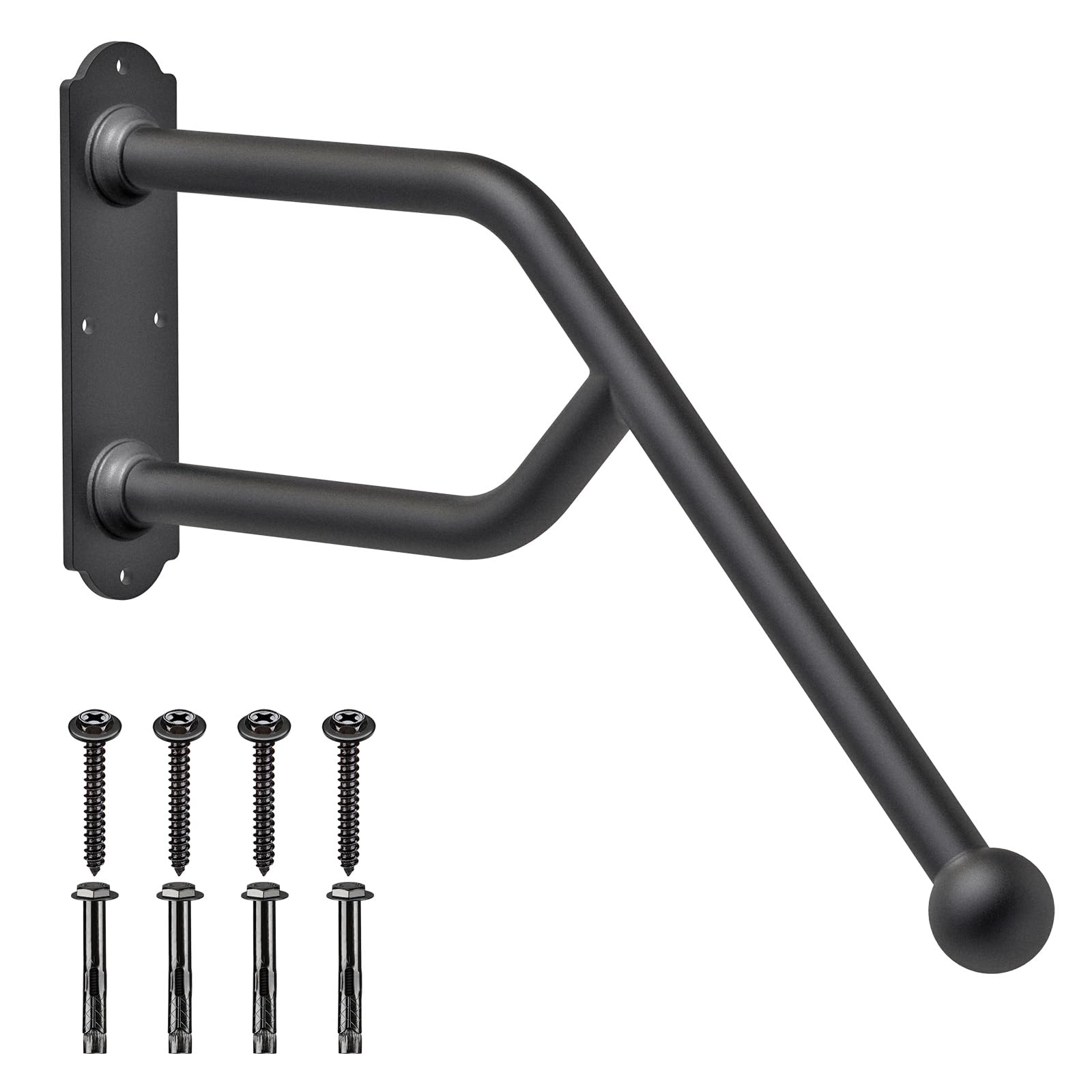 SELEWARE Main courante en fer soudée 66 cm 3,3 cm diamètre pour marches extérieures garde-corps