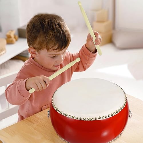 Miniatura 6 de ERINGOGO Tambor chino de 9 pulgadas, tambor de mano para niños de madera con correa de transporte y palos, instrumento de percusión chino