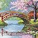Dimensions Gold Collection Counted Cross Stitch Kit, Japanese Flower Garden, 16 Count Light Blue Aida, 12'' x 16''