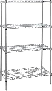 Quantum Storage Systems WR63-1436S Starter Kit Wire Shelves Stainless Steel 4 Shelves 63" H x 36" W x 14" D
