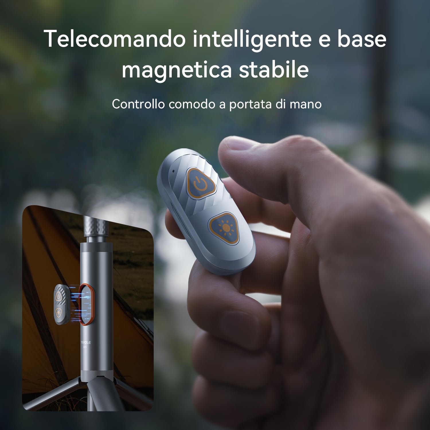 Lampada Campeggio LED Ricaricabile 800 Lumen Altezza Regolabile, Telecomando, Base Magnetica, IP65 Impermeabile, Luce da Esterno Telescopica per Escursioni, Emergenze, Outdoor