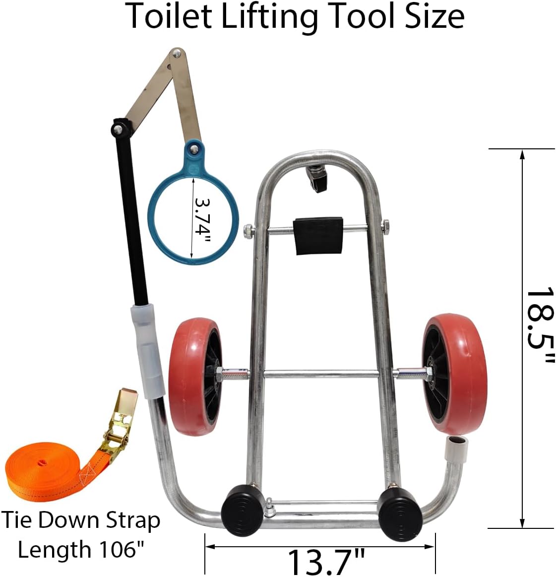 Toilet Cart Jack with Wheels, Toilet Removal Lift Tool Dolly Easy Alignment of Seals Toilet Lift Tool Portable Installation Jack for Moving locating Installing Toilets