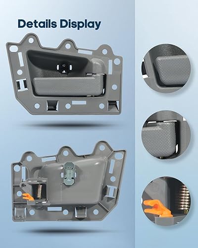 Miniatura 3 de ECCPP Manijas de puerta interior interior interior trasera lado del conductor para 2005-2011 para Jeep Grand para Cherokee Gray (2 unidades)