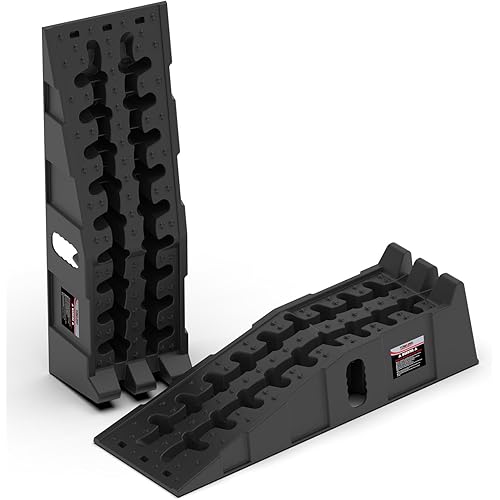 Car Ramps for Oil Changes and Lift, Portable High Profile Car Ramps for Garage, Heavy Duty Tire Ramps for Larger Vehicles and Support Jack, 2pcs