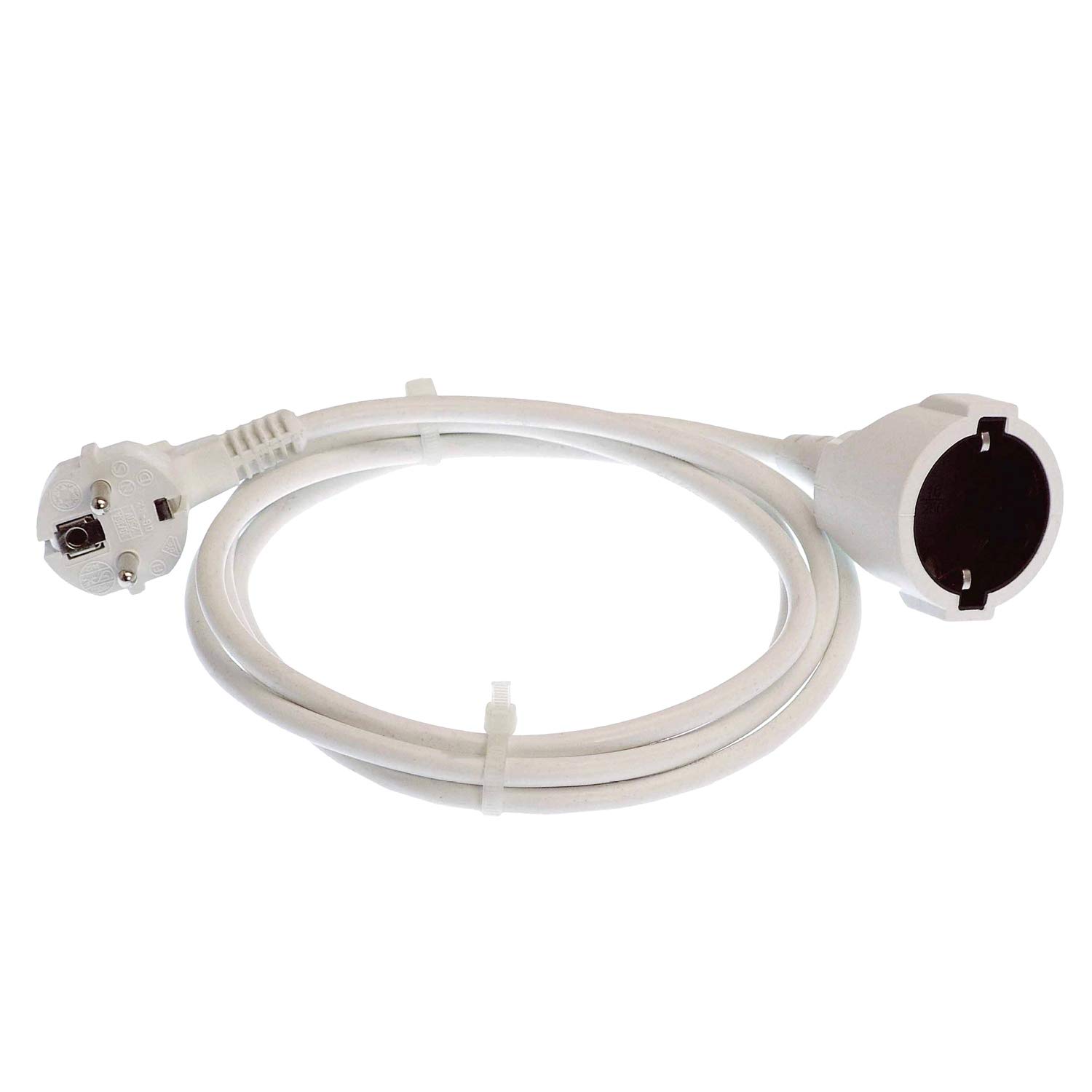 as - Schwabe alargador de Cables 2 m H05VV-F 3G1,5 - Cable de extensión 230 V / 16 A / 3.500 W - Enchufe y Enchufe Hembra con Toma de Tierra - protección contra cuerpos extraños IP20 - Blanco, 50201 — view 7