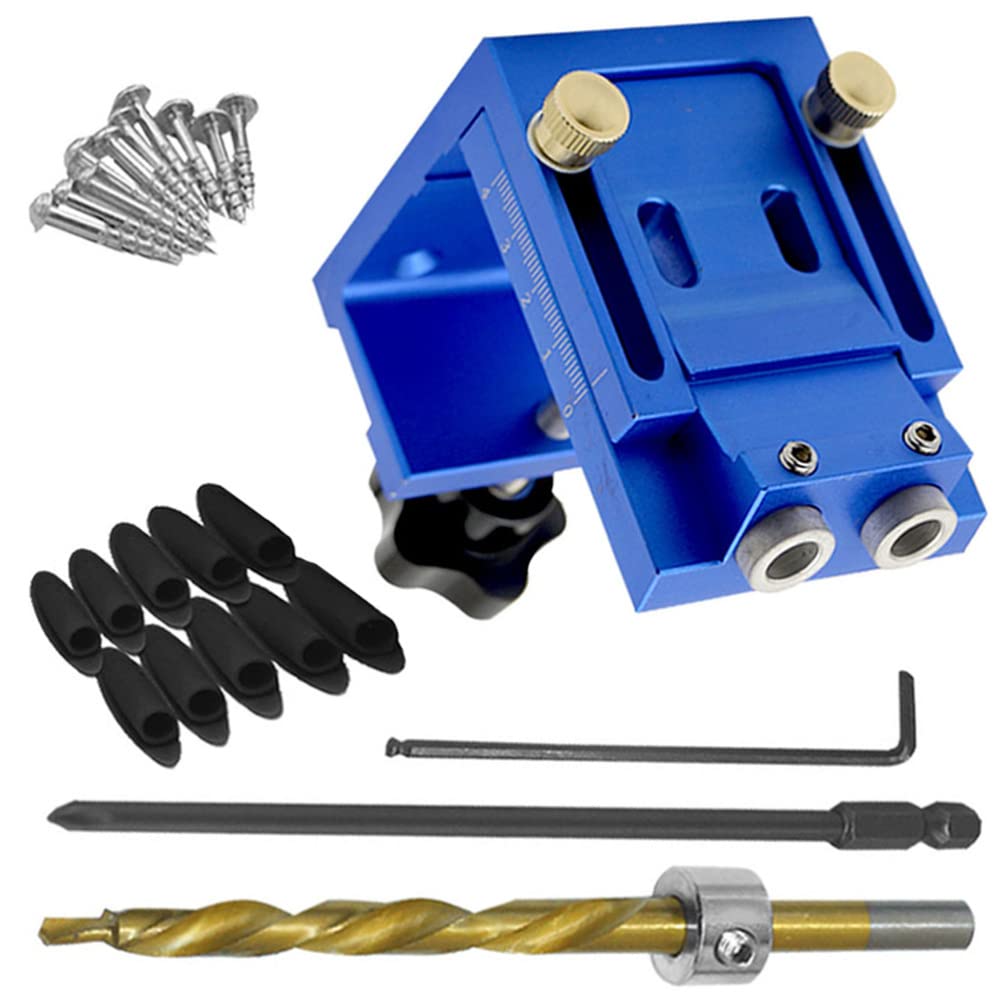 DOITOOL 1set Pocket Hole Dowel Kit Angle Portable Woodworking Tool for Easy Diagonal Hole Drilling for Novices and Professionals Fast Clamping Design for Efficient Wood