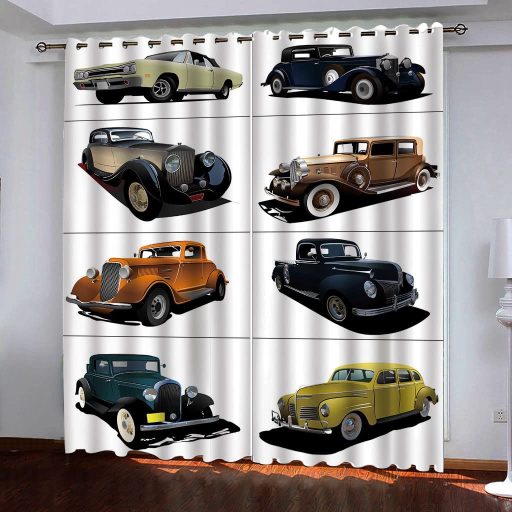 Rideaux occultants opaque voiture vintage 140x290 cm