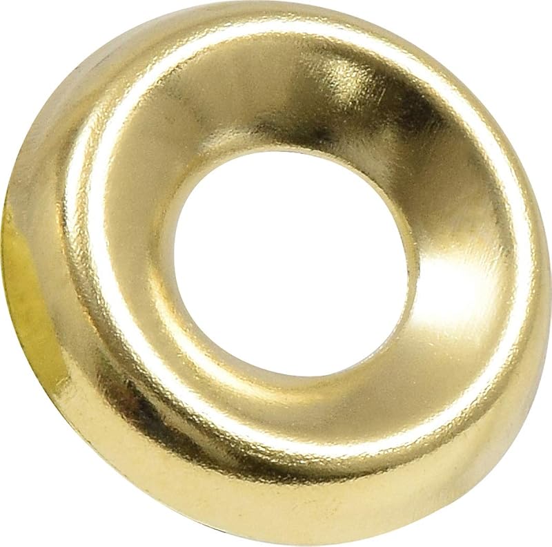 Hillman 1252#10 Brass Plated Countersunk Finishing Washers, 50-Pack