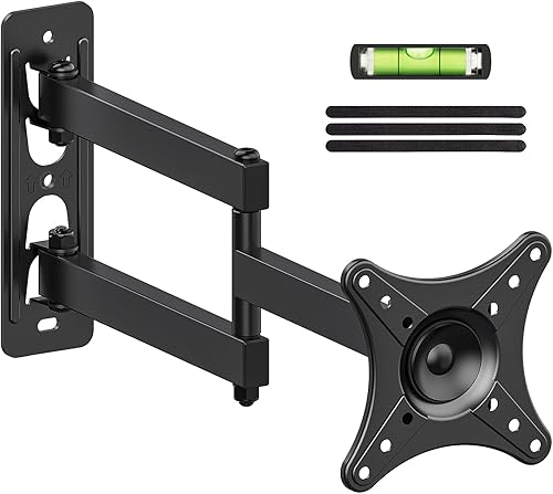 Miniatura 8 de USX MOUNT Soporte de pared para TV de movimiento completo, soporte de esquina universal de un solo perno para televisores de 13 a 32 pulgadas,