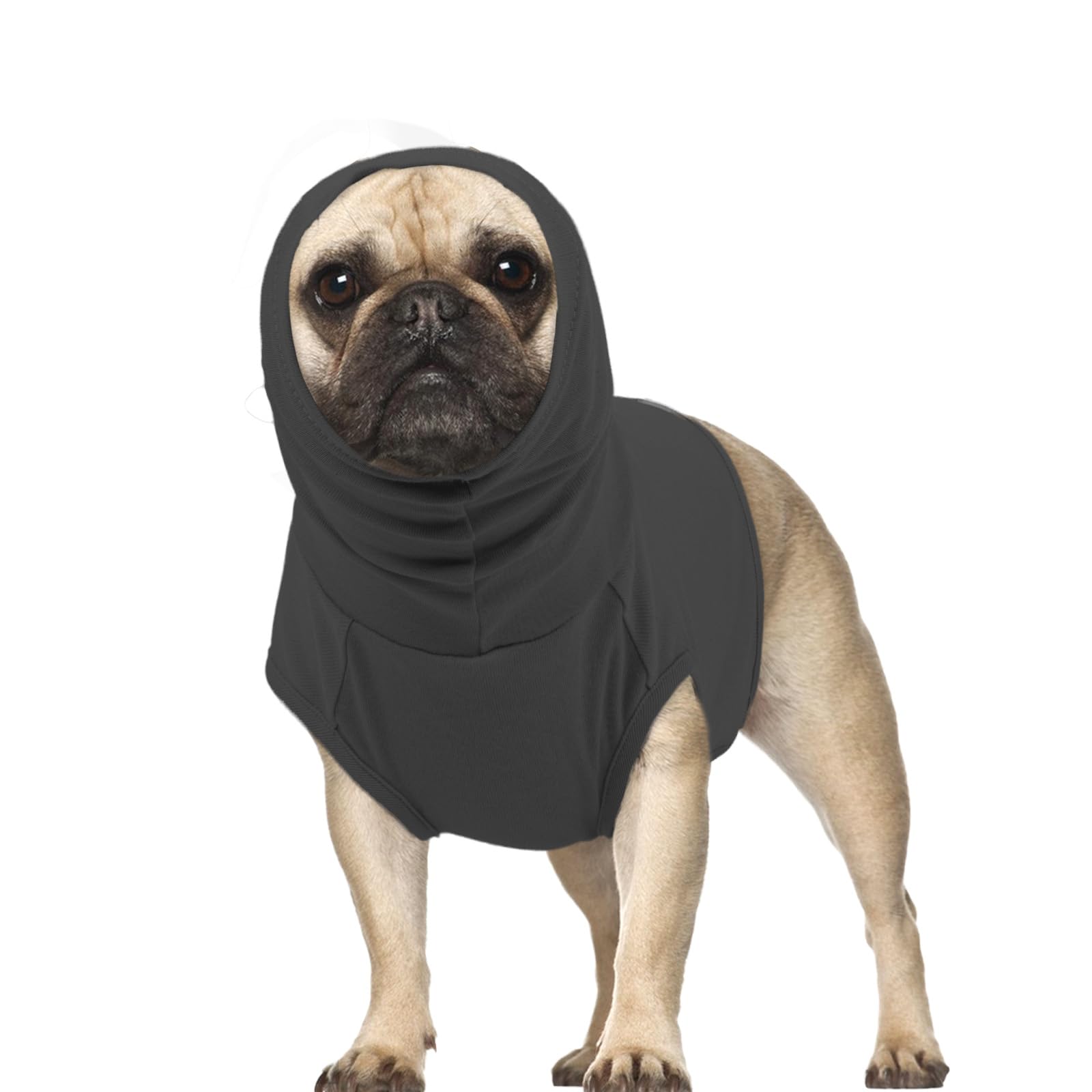 PUMYPOREITY Hund Schal, Halsschutzüberzug Nach Op für Hunde Katzen Kopfverband Ohrenbandage Hund Medical Pet Shirt Kratzen Sie Nicht Mehr An Wunden Stellen(Grau, S)