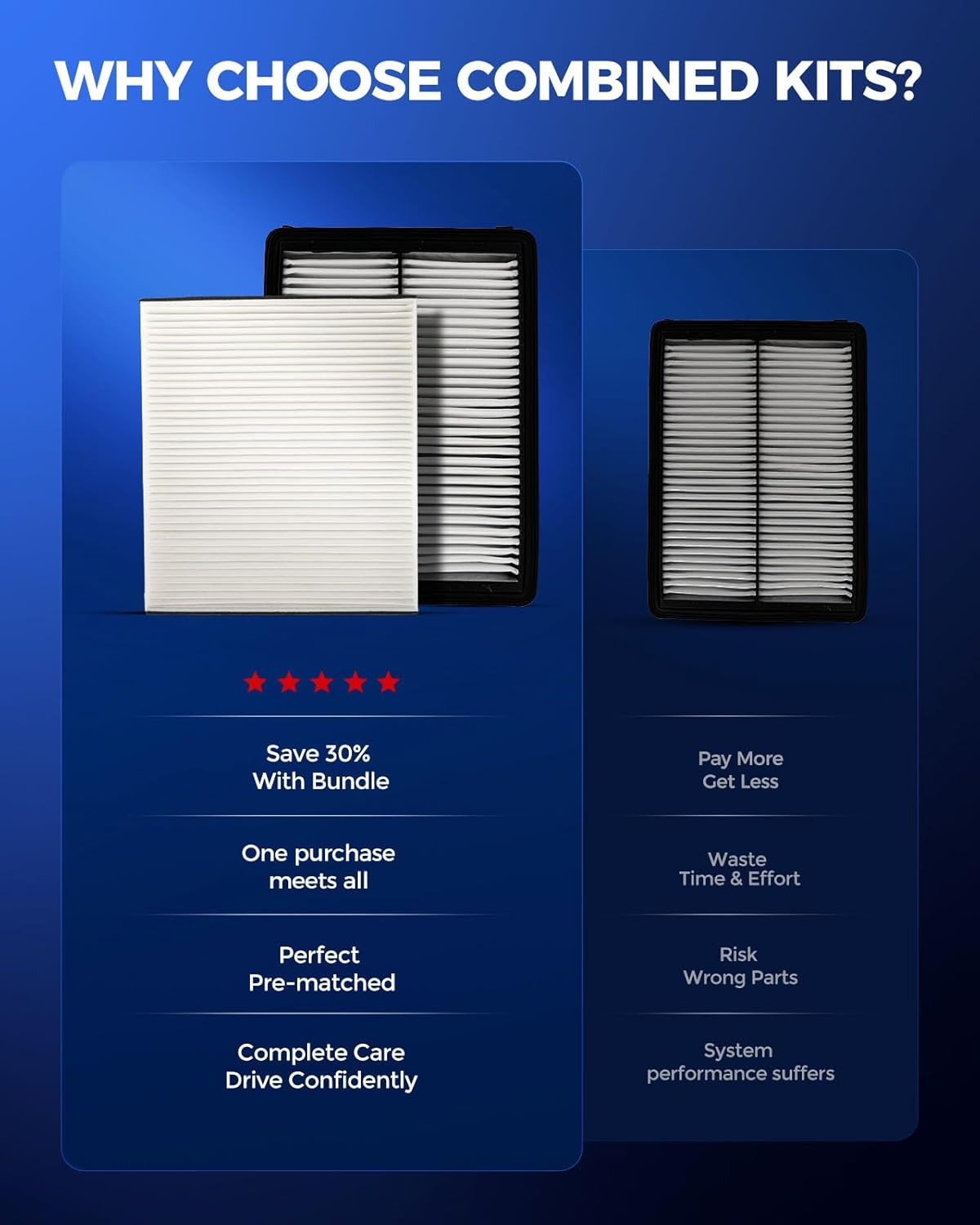 KAX Engine & Cabin Air Filter Kit, Replacement for Hyundai Palisade 2020-2025, Replace# CA11943 CF12936