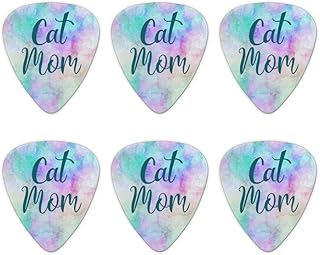 Cat Mom Colorful Novelty Guitar Picks Medium Gauge - Set of 6