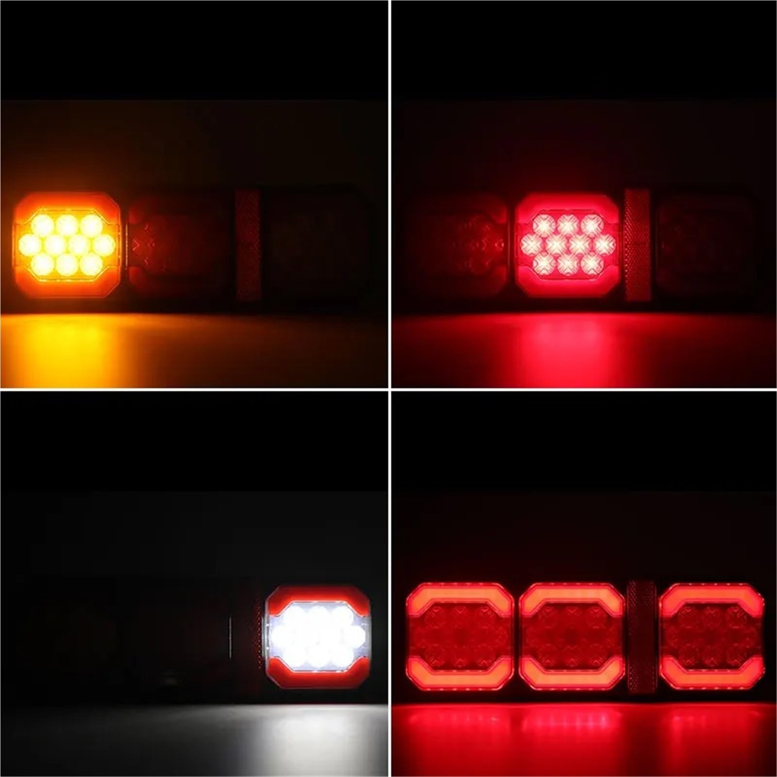 Luz Trasera Kit Luces Traseras LED Para Parachoques Trasero Luz Gálibo Luz Freno Roja Impermeable Para Remolque Carga Furgoneta RV Señal Giro Amarilla