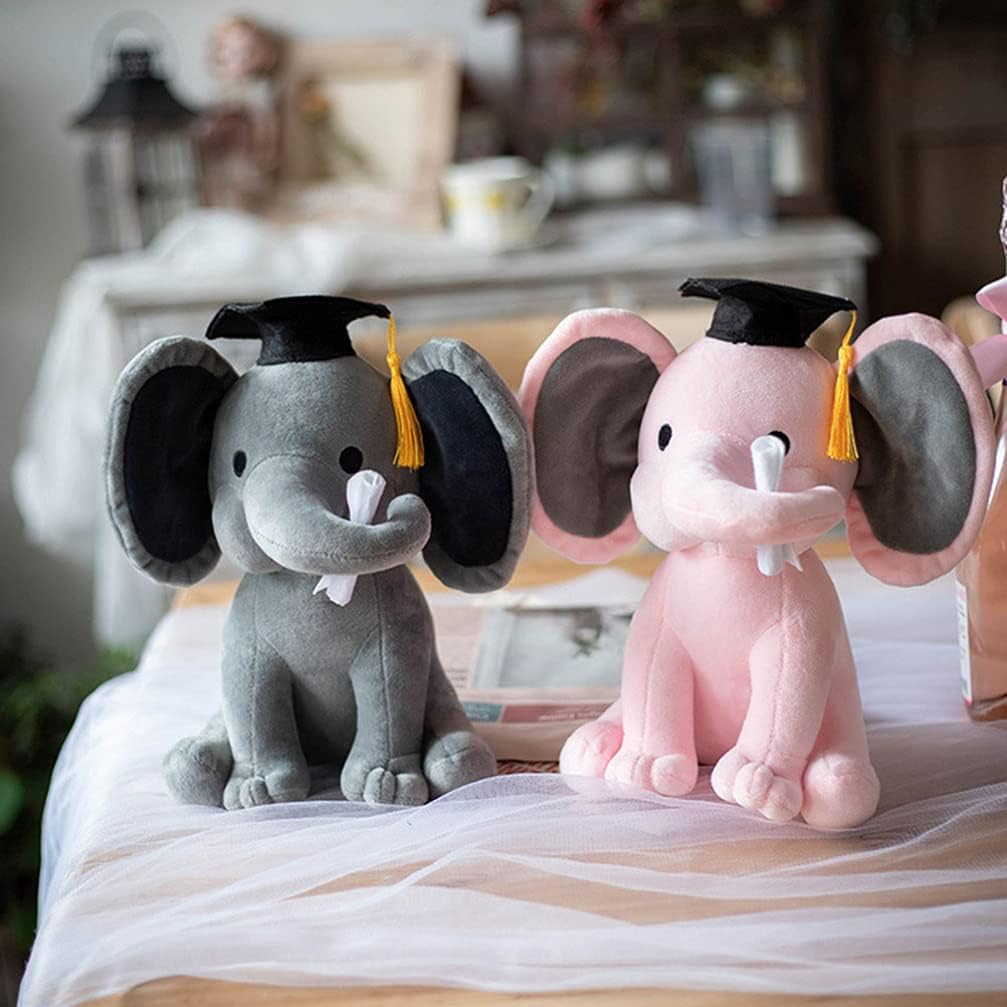 TOYANDONA Plush Stuffed Elephant,Graduation Plush Animal Doll Toy,Graduation Day Present Pet for Boy,Elephant Wearing Bachelor Hat Party Decoration,25CM - Image 4