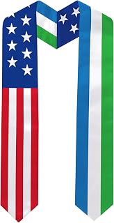 Sierra Leone Flag Graduation Stole 72 x 5 Inches Decorative Ceremonial Accessory Sash for International Student (Baccalaureate Gown and Hat Not Included) (Sierra Leone)
