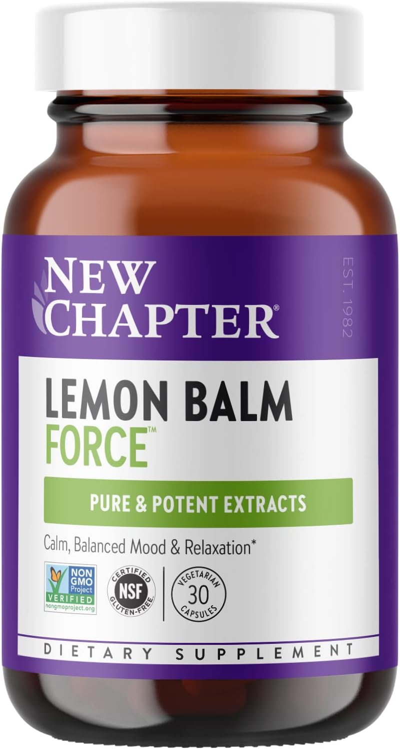 Mood Support Supplement - Lemon Balm for Mood Support + Sleep Aid + Stress Relief + Non-GMO Ingredients - 30 Count Vegetarian Capsules
