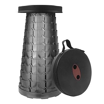 TORIOX Collapsible Compact Stool - Portable Height-Adjustable Stool for Adults and Kids - Kitchen Office Picnic Camping Garden Outdoor Stool (Pista)